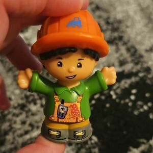 Fisher-Price Orange Hard Hat Construction Figure with Green Shirt